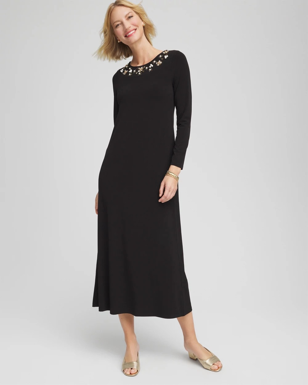 Embellished Column Maxi Dress