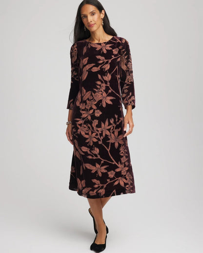 Burnout Velvet Midi Dress