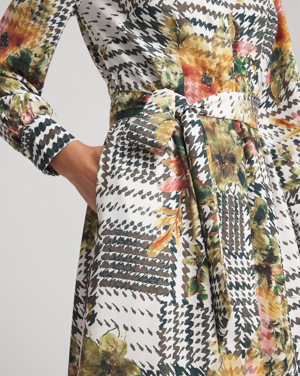 Artisanal Floral Print  Maxi Shirtdress