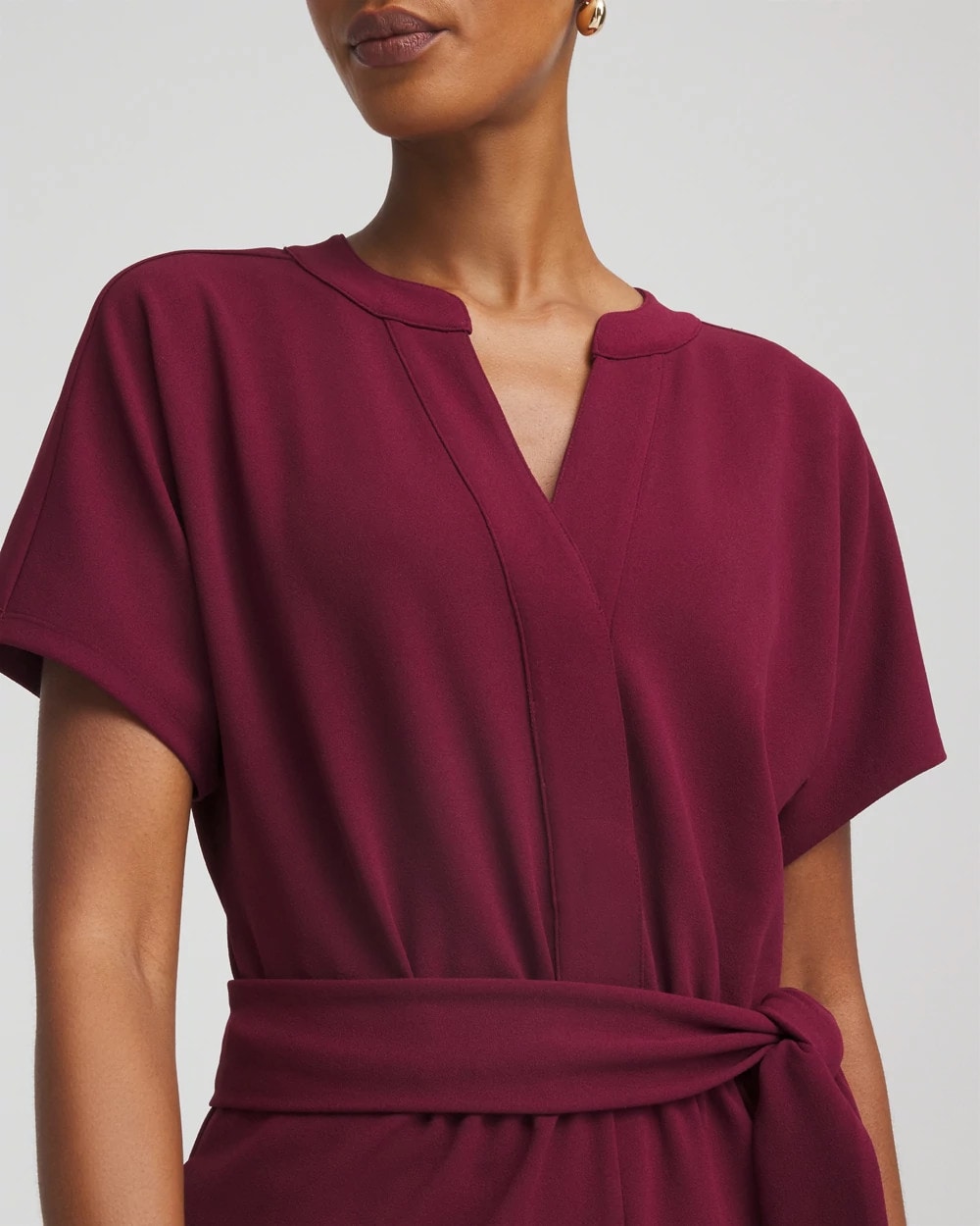 Belted Dolman-Sleeve Jumpsuit
