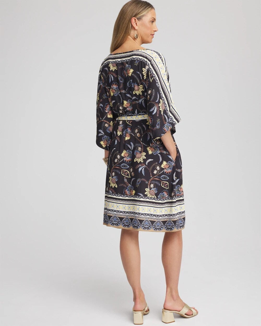 Georgette Boatneck Kaftan Dress