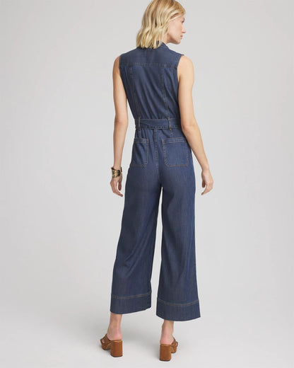 Denim Wide-Leg Jumpsuit