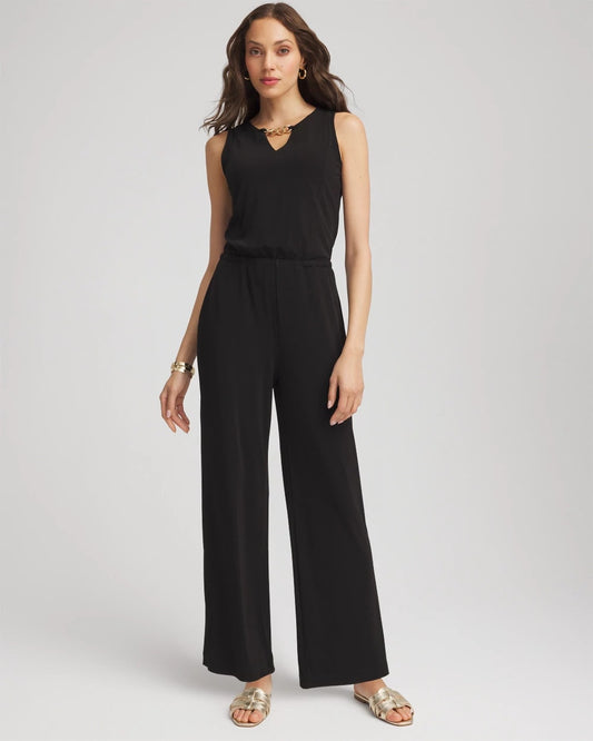 Travelers™ Jersey Knit Chain-Trim Jumpsuit