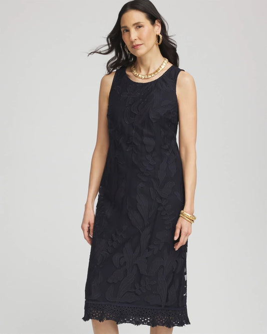 Travelers™ Mesh Appliqué Midi Dress