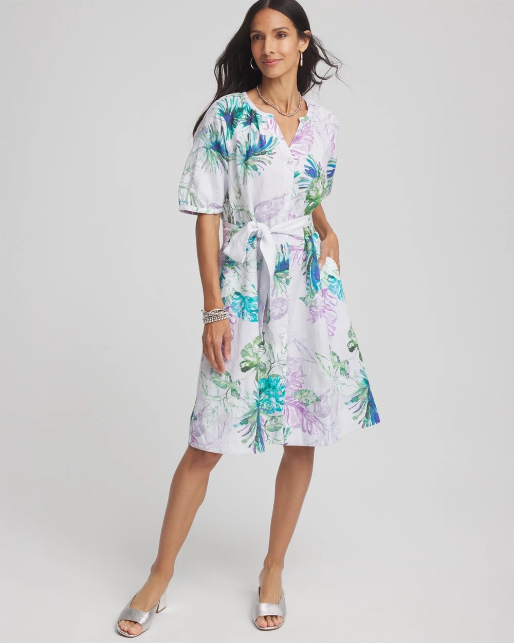 Floral Linen Shirtdress