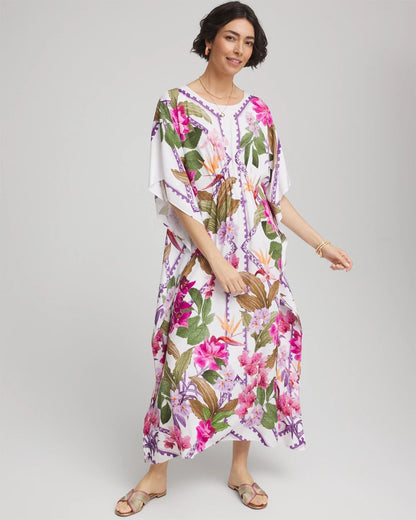 Island Cinch-Waist Kaftan Dress