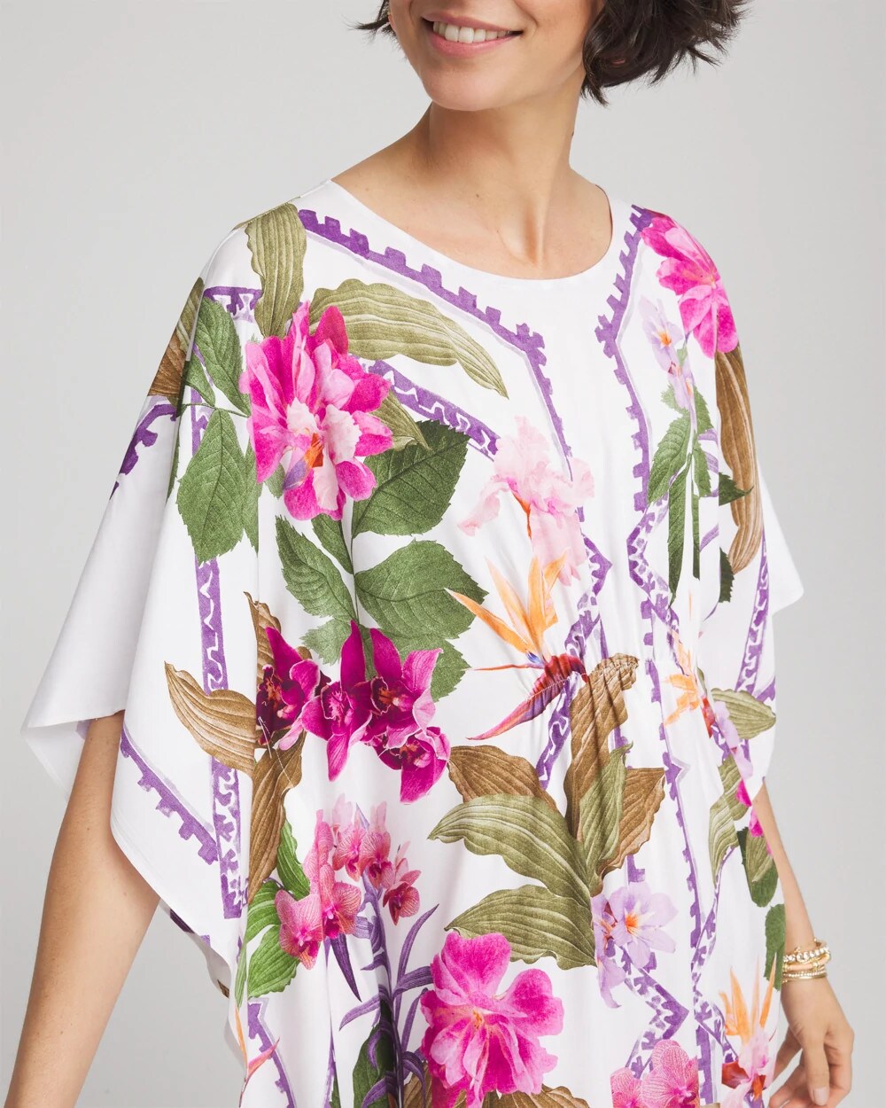 Island Cinch-Waist Kaftan Dress