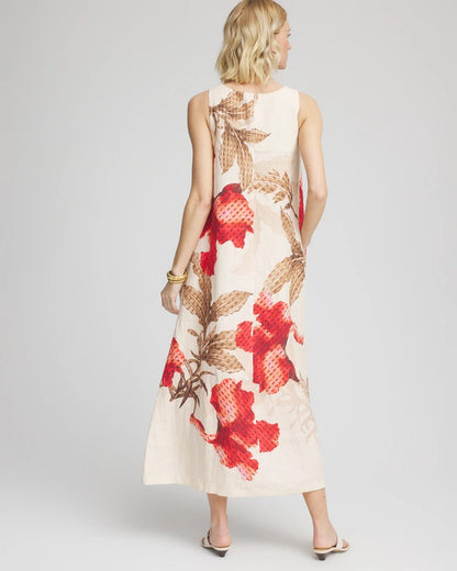 Floral Tank Linen Maxi Dress