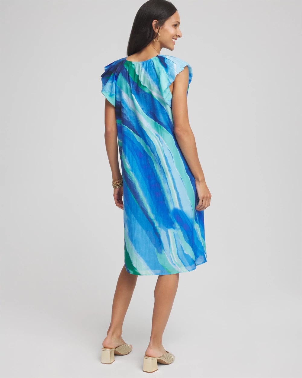 Cotton-Silk Voile Popover Dress