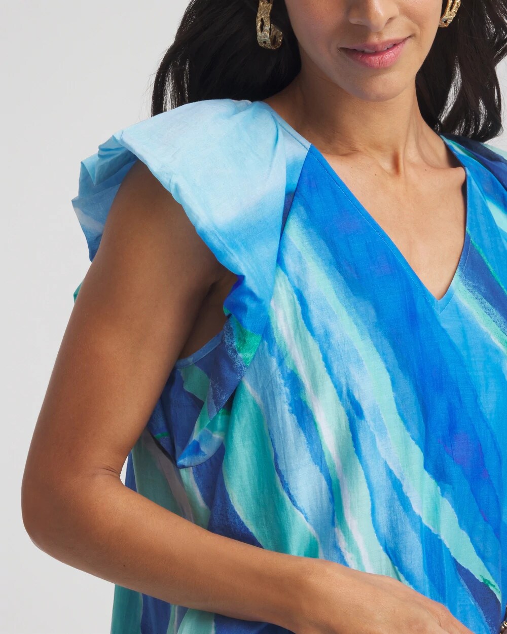 Cotton-Silk Voile Popover Dress