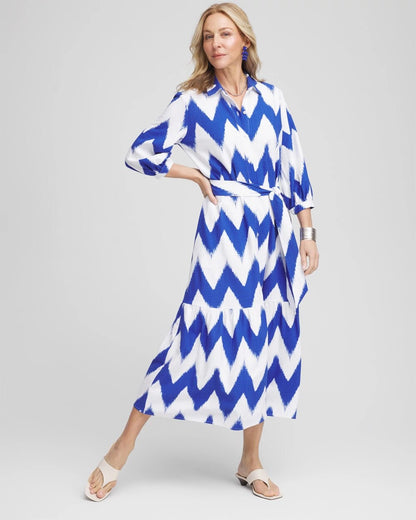 Chevron Striped Shirtdress