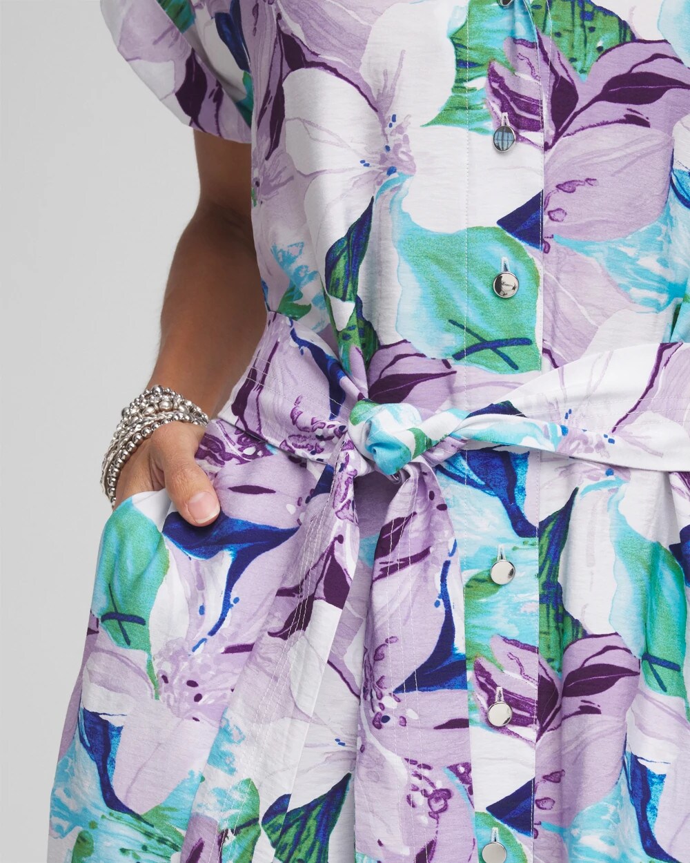 Hammered Rayon Midi Shirtdress