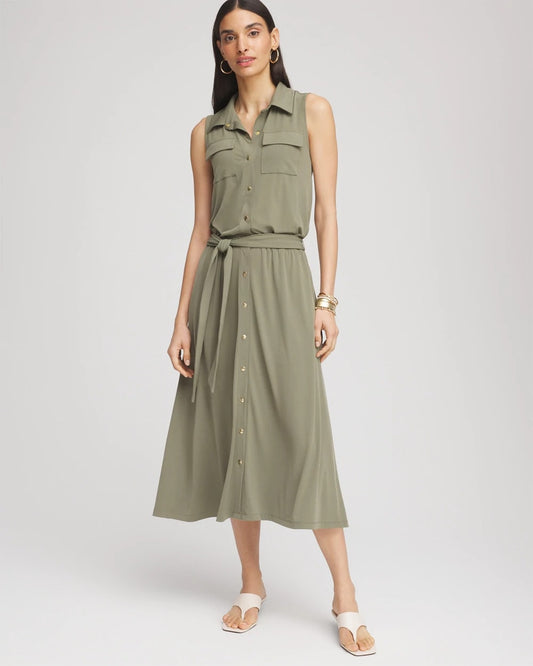 Travelers™ Knit Sleeveless Shirtdress