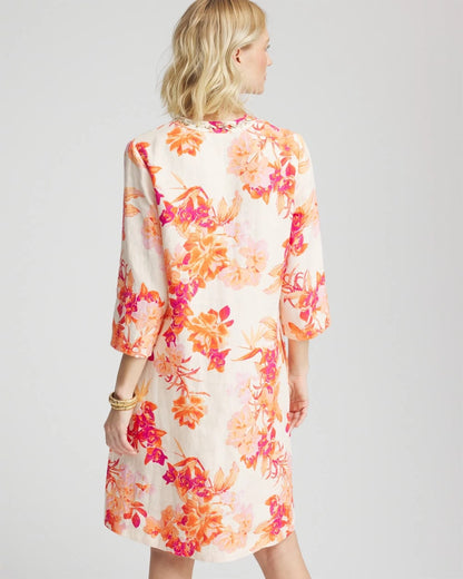 Embellished Linen Kurta Dress