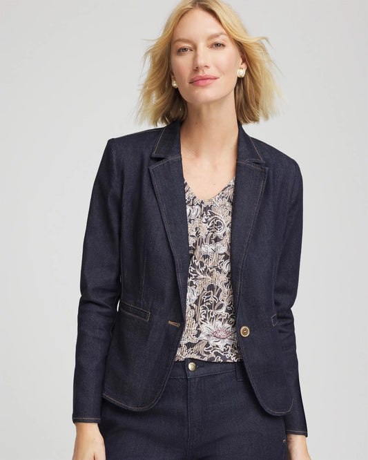 Denim Peplum Blazer