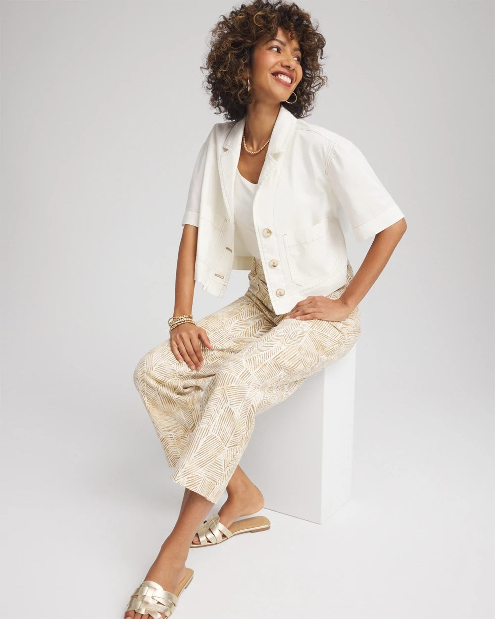Soft-Stretch Short Cotton Shacket
