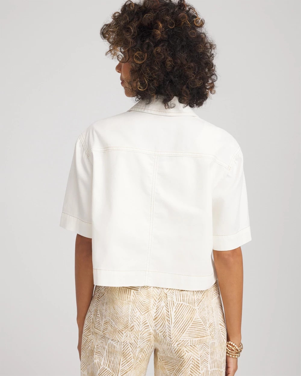 Soft-Stretch Short Cotton Shacket