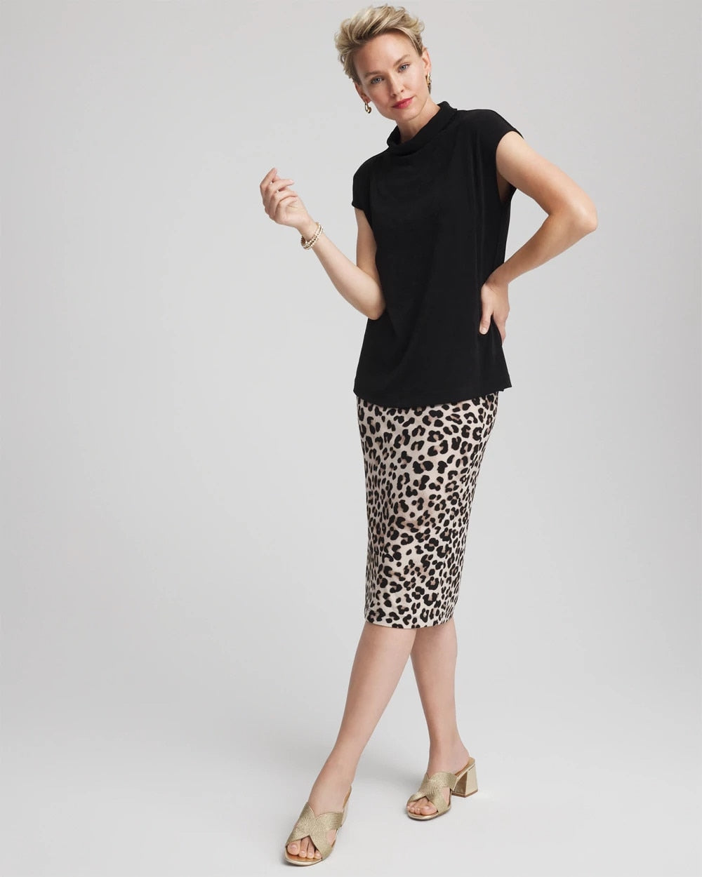 Travelers™ No Tummy Animal-Print Pencil Skirt