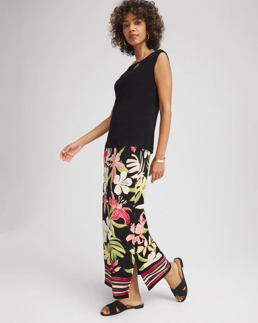 Travelers™ Tropical-Lily Midi Skirt