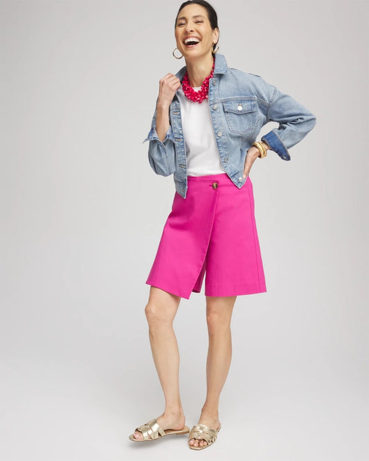 Brigitte™ Pull-On Asymmetrical Wrap Skort