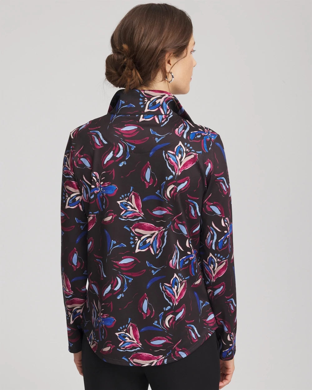 Zenergy® UPF Floral Half-Zip Pullover Top