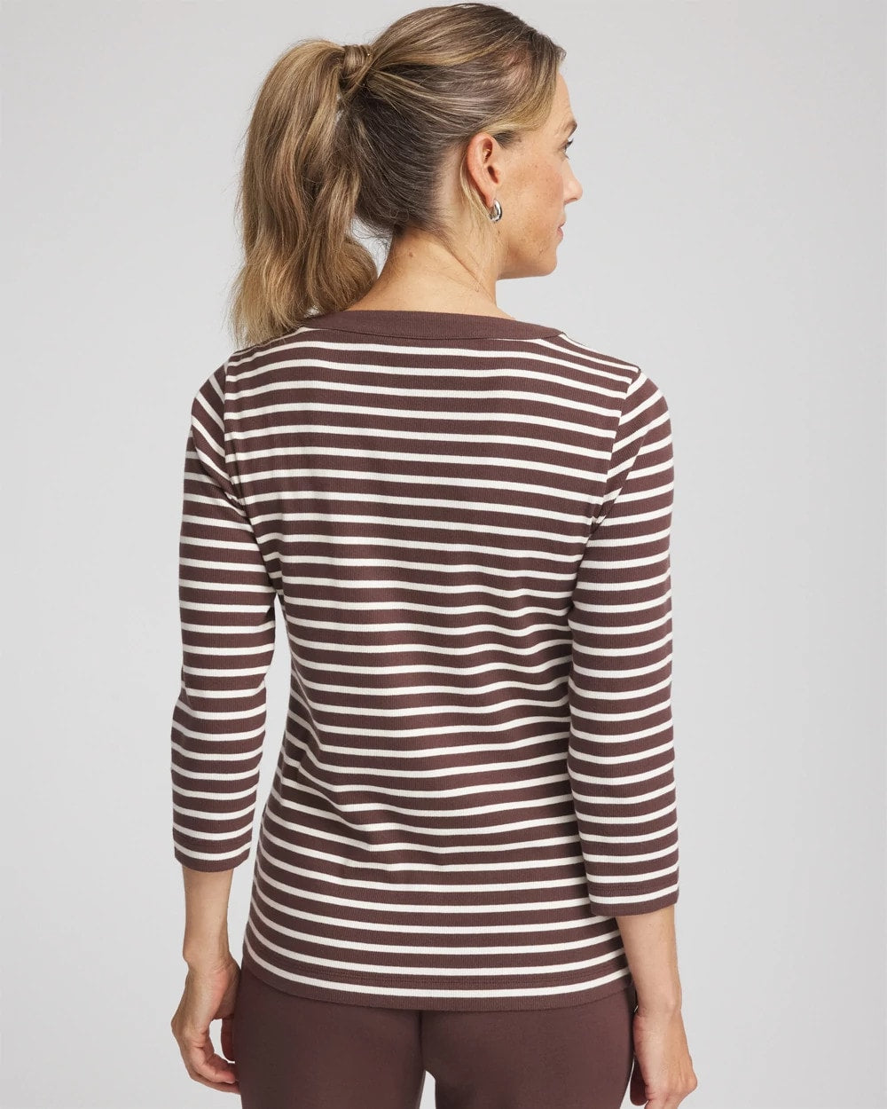 Zenergy® Ribbed Striped Henley Tee