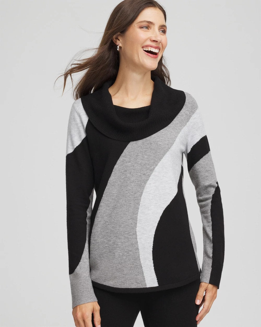 Zenergy® Luxe Intarsia Cowlneck Top