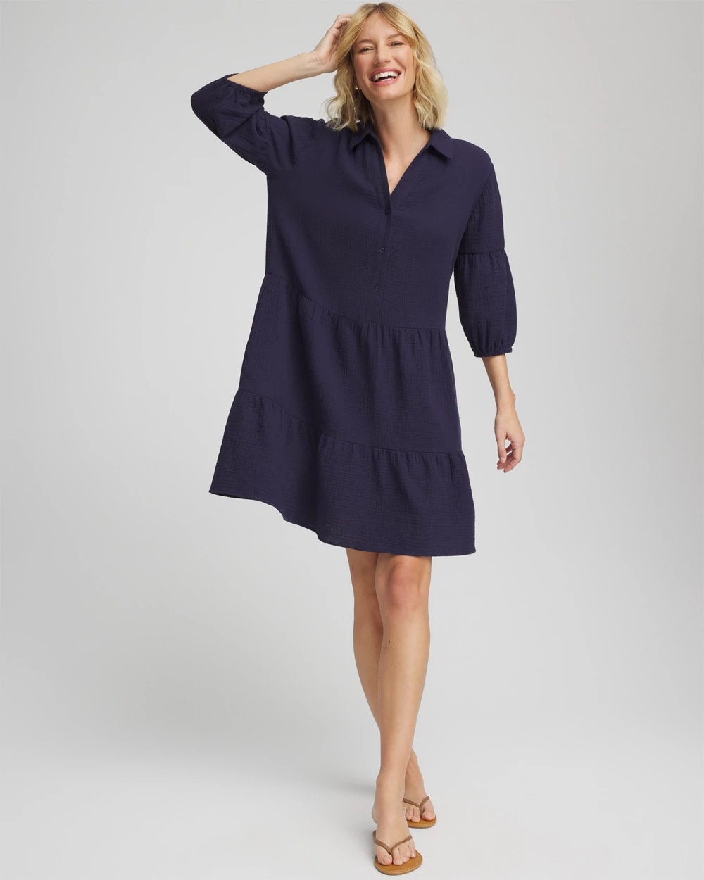 Woven Tiered Swim Cover-Up Dress