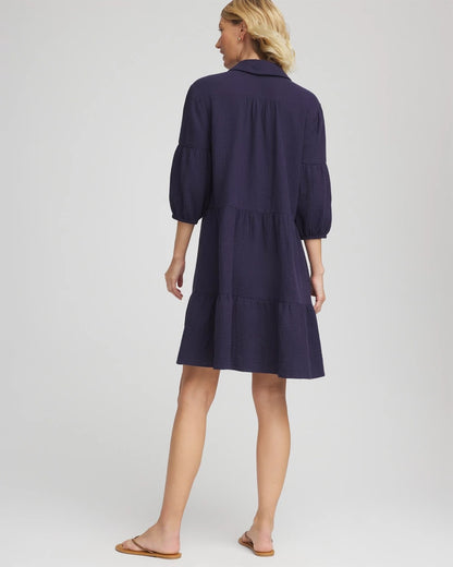 Woven Tiered Swim Cover-Up Dress