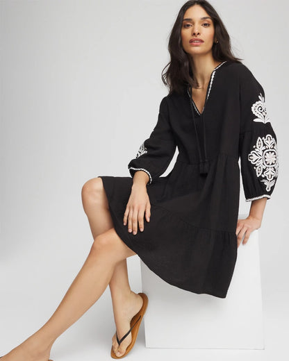 Woven Embroidered Swim Cover-Up