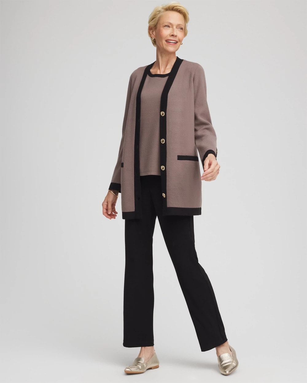 Travelers™ Tipped Button-Down Cardigan