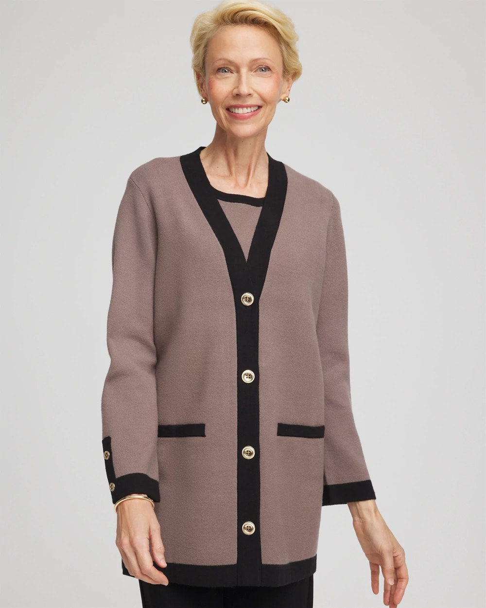 Travelers™ Tipped Button-Down Cardigan