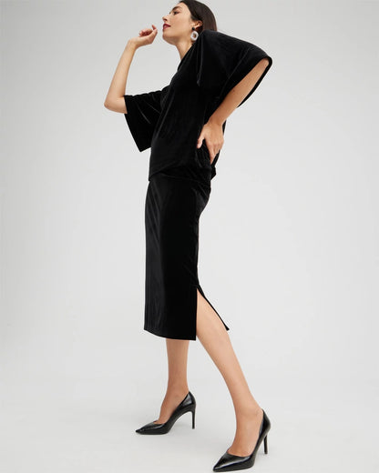 Travelers™ Velvet Midi Skirt