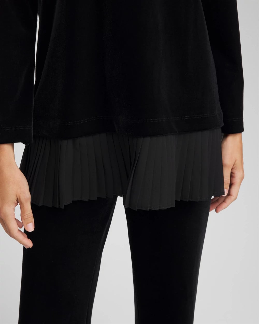 Travelers™ Chiffon Hem Velvet Tunic
