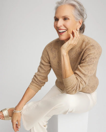 Jacquard Mockneck Pullover