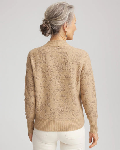 Jacquard Mockneck Pullover