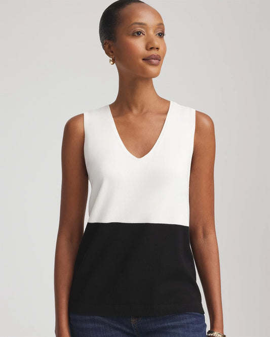 Colorblock V-neck Sweater Tank