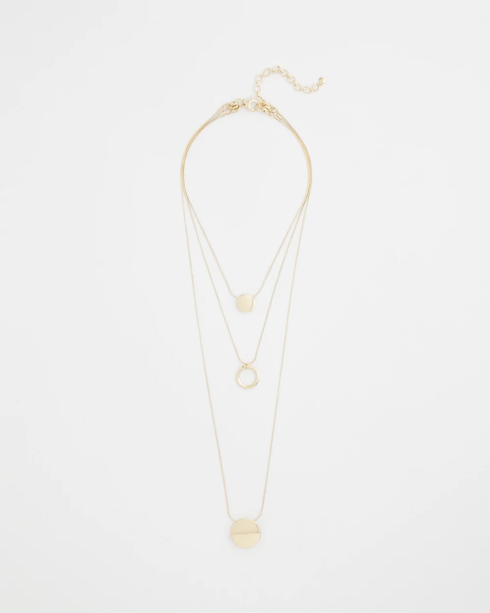 Gold Triple Pendant Necklace