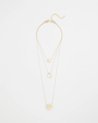 Gold Triple Pendant Necklace