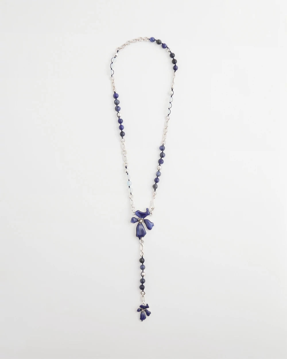 Blue Flower Long Y-Necklace