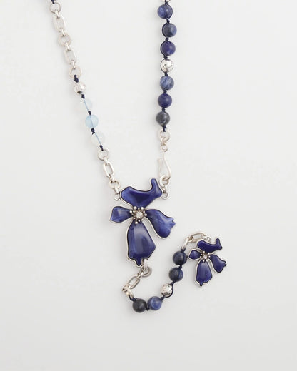 Blue Flower Long Y-Necklace