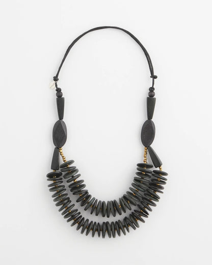 SYLCA® x Chico's Black Disk Bead Statement Necklace