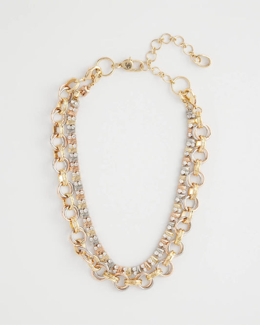 Convertible Tri-Tone Short Necklace