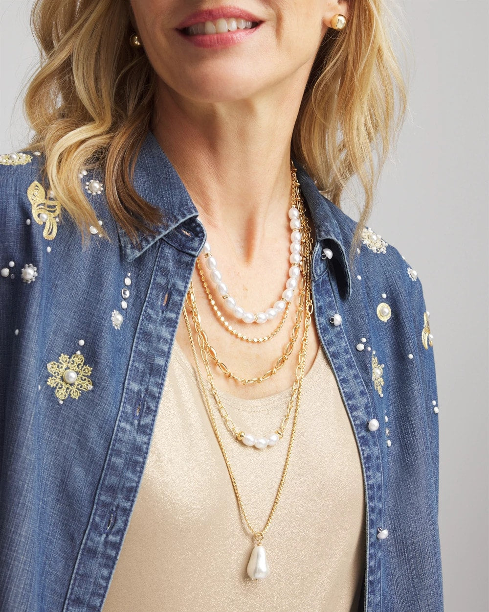 Convertible Pearl Multistrand Necklace