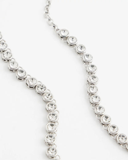 Silvertone Tennis Necklace