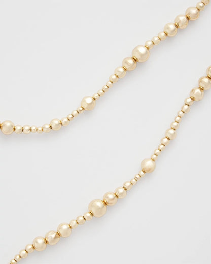 Goldtone Long Beaded Necklace