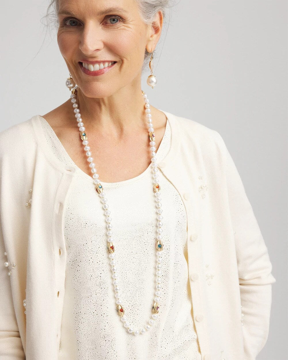Goldtone Faux Pearl Single-Strand Necklace