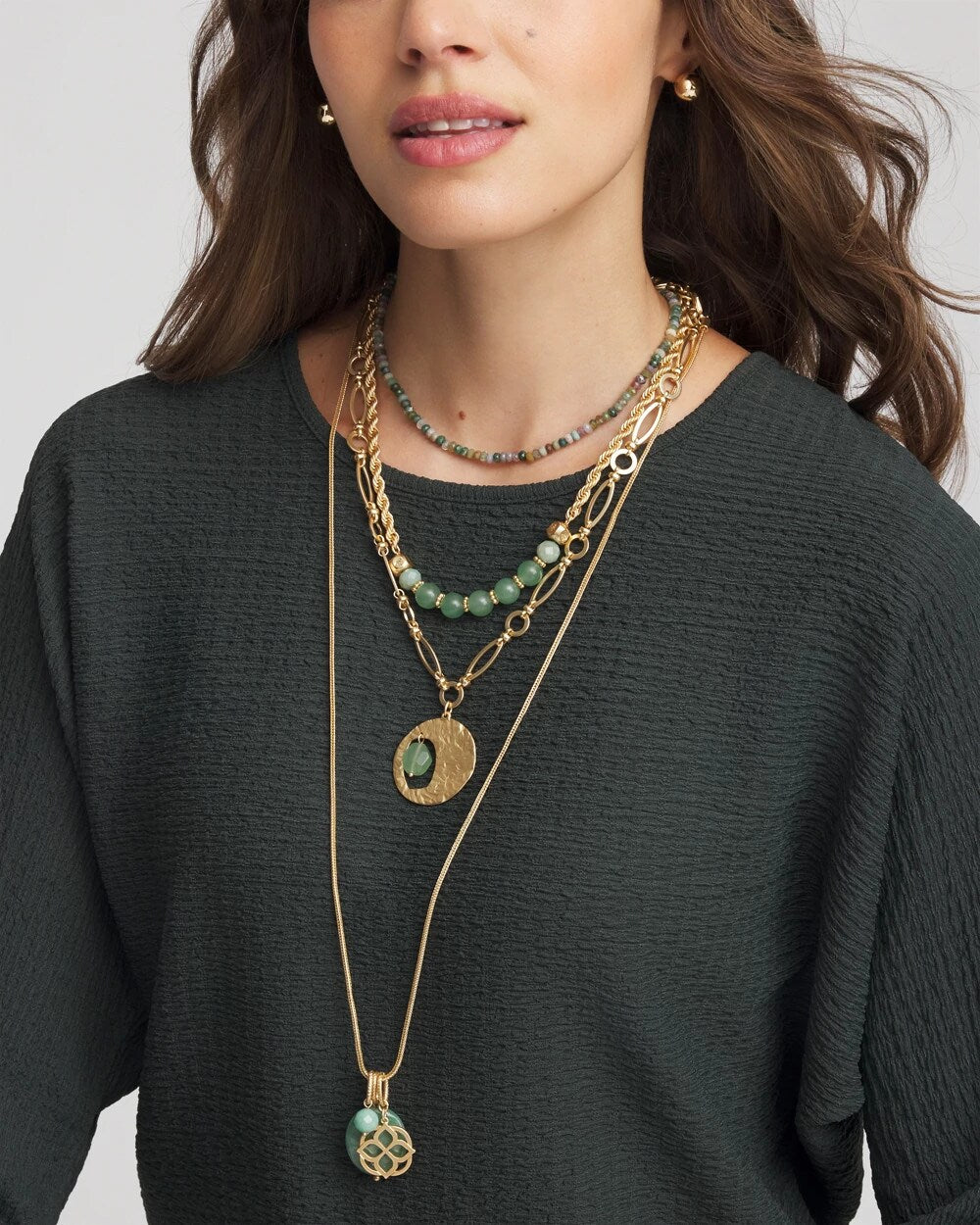 Convertible Triple-Strand Pendant Necklace