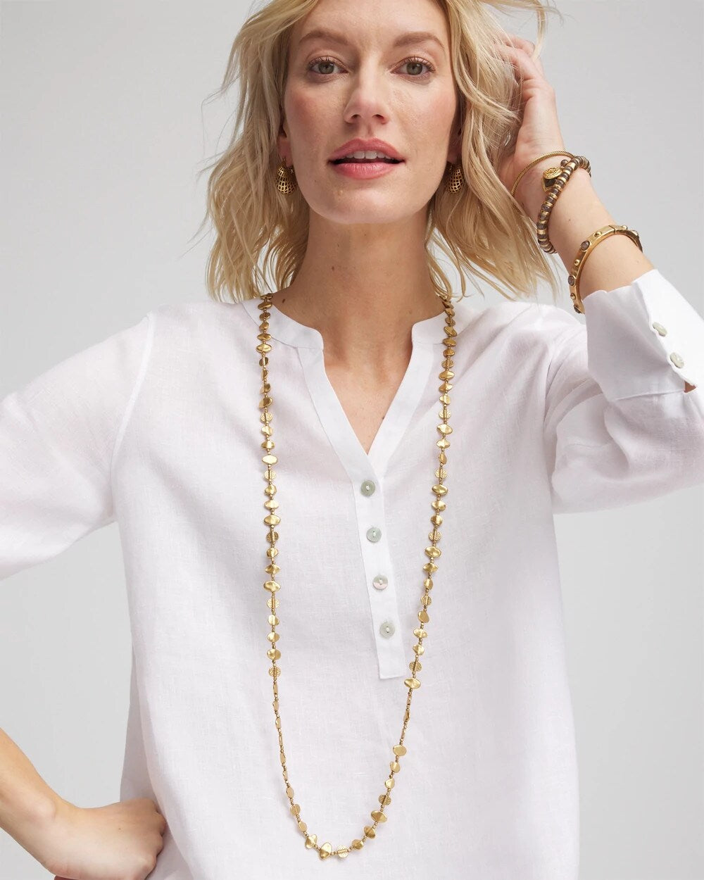 Gold Nugget Single Strand Necklace