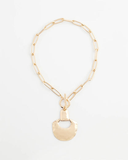 Goldtone Toggle Pendant Necklace